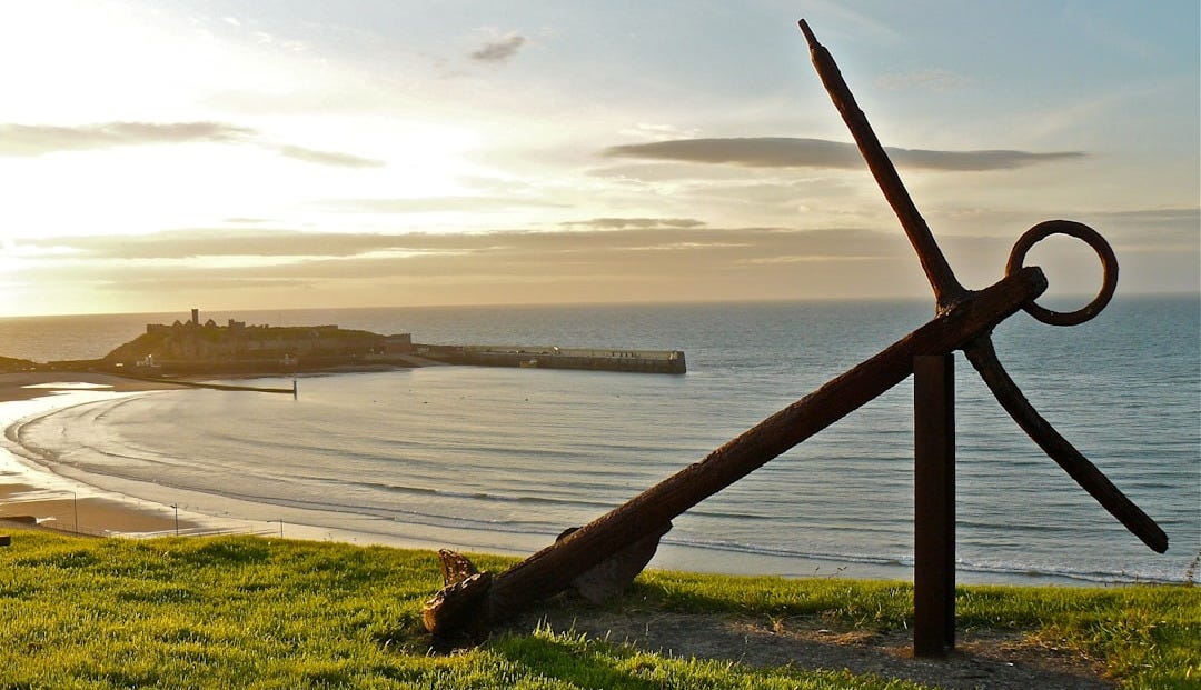 anchor on grass shore during day anchor on grass shore during day