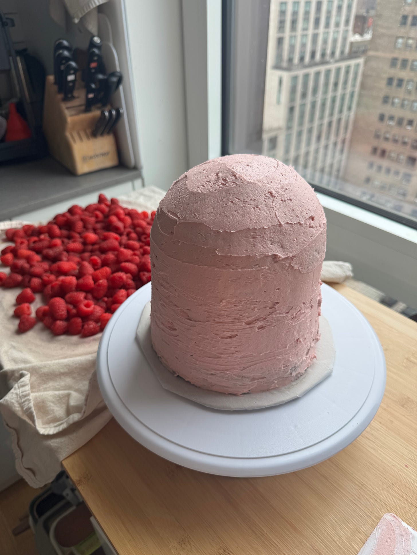 How to make a giant raspberry dome cake - by Erika