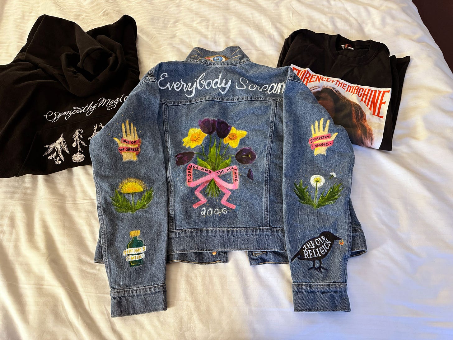 Finished painted denim jacket