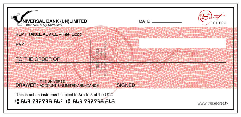 The Secret Check from The Universe | The Secret - Official ... The Secret Check from The Universe | The Secret - Official ...