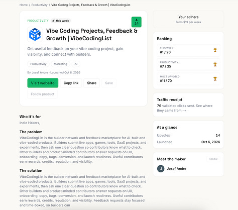 Traffiklist dashboard screenshots