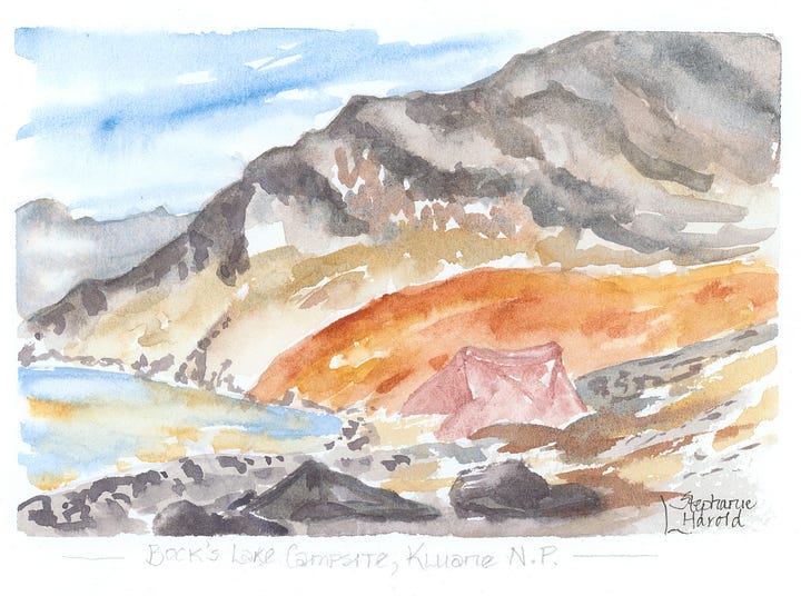 watercolor images from Kluane National Park