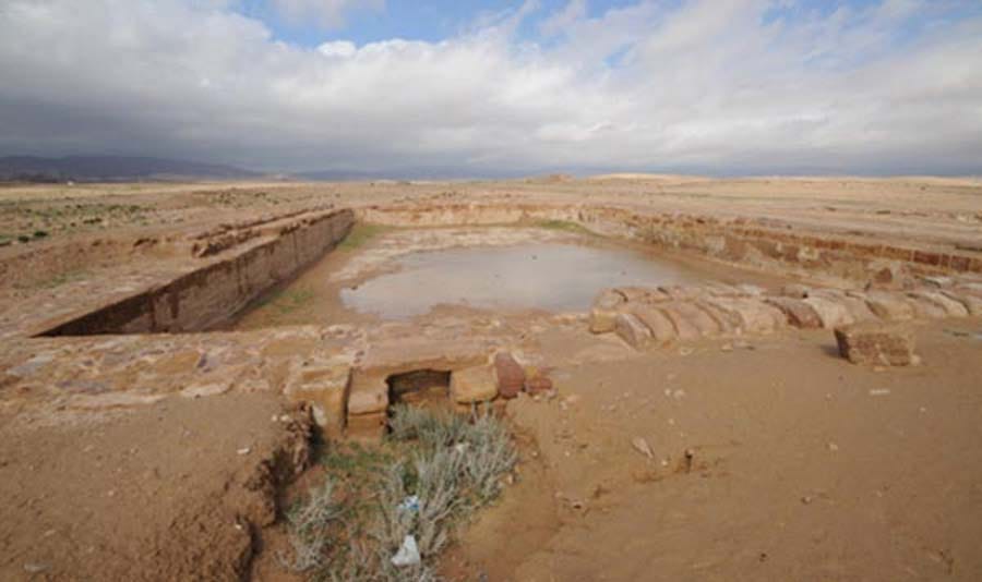 The Nabateans built this reservoir at the Nabataean city of ancient Hawara, modern Humayma or “Humeima”. Source: Larry W. Mays