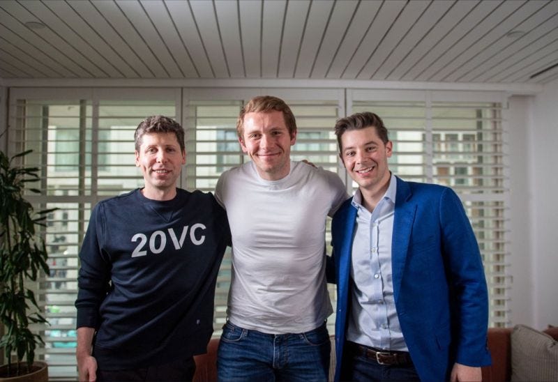 Sam Altman, Brad Lightcap, and Harry Stebbings together during a 20VC episode, highlighting one of the most influential conversations on startups and leadership in the 20VC series. Sam Altman, Brad Lightcap, and Harry Stebbings together during a 20VC episode, highlighting one of the most influential conversations on startups and leadership in the 20VC series.