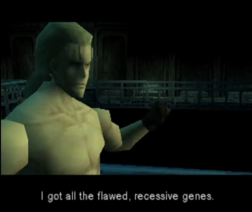 蛇METAL on X: "If you ever wondered why Liquid Snake in the first Metal Gear  Solid had such a flawed understanding of genes, you can blame it on the  ambiguous terminology used