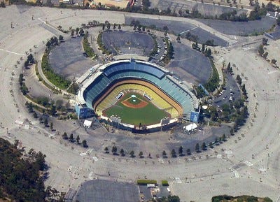 Aerial view of Dodger Stadium Aerial view of Dodger Stadium
