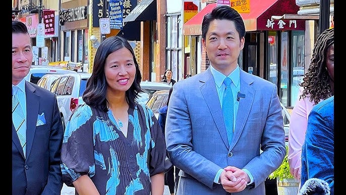 Boston Mayor Michelle Wu at the Chinatown lion dance event - YouTube