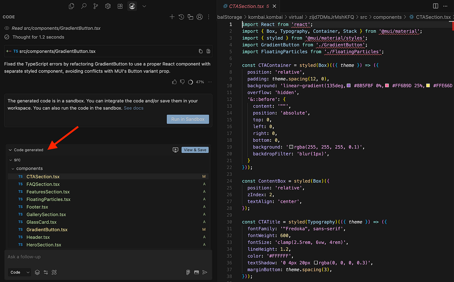Kombai code generation example. Image by Jim Clyde Monge Kombai code generation example. Image by Jim Clyde Monge