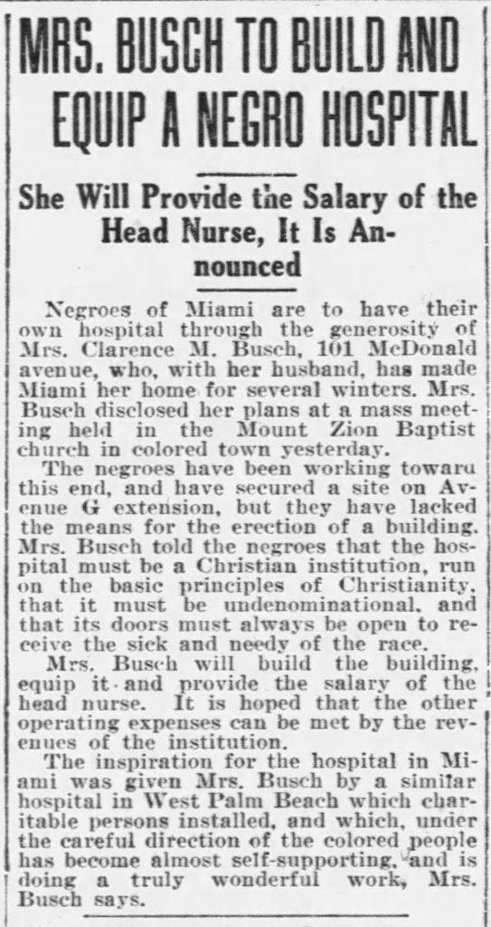 Figure 3: Article in the Miami Metropolis on April 19, 1920