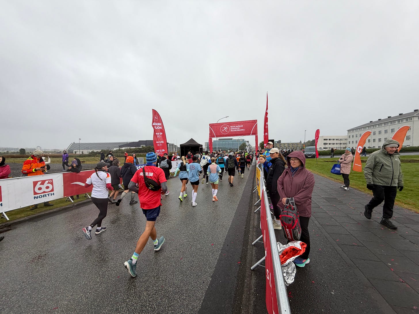 Runners beginning to assemble for the start of the Reykjavik Marathon 10K Competition event.