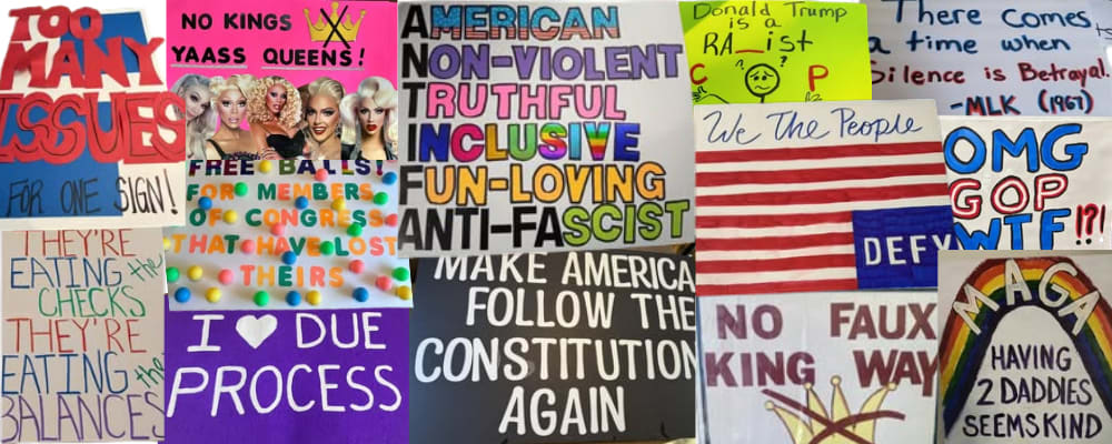 The 50501 Movement Protest Signs and Flyers No Kings October 18th 2025