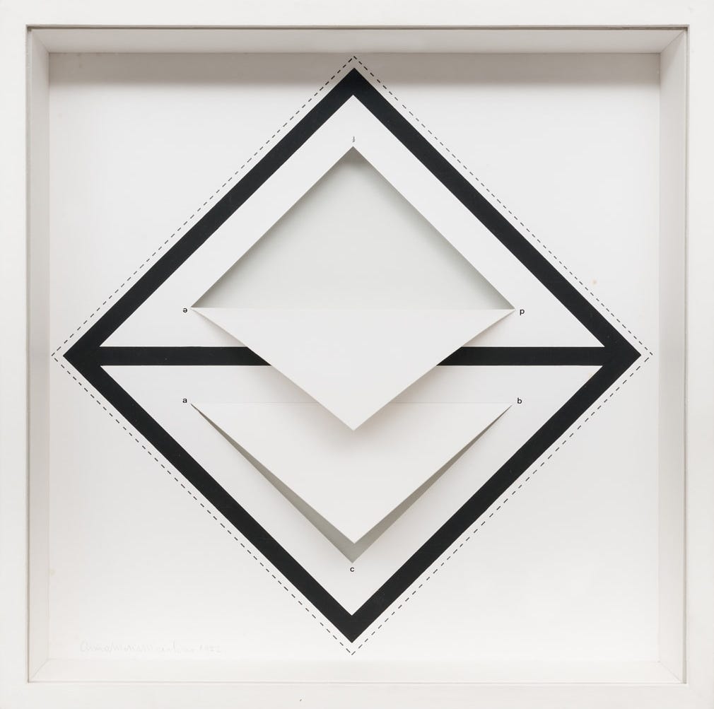 Anna Maria Maiolino, Untitled, from the Projetos Construídos series, (folded paper), 1972, Edition of 3 [Gomide&Co, São Paulo. © Anna Maria Maiolino]