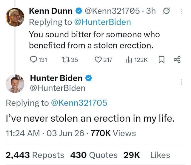 Hunter Biden being a messy queen on his new Twitter account 👀 :  r/popculturechat