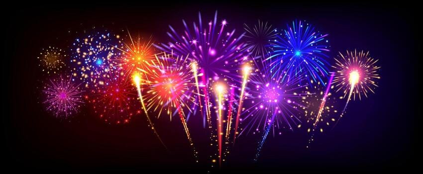 Happy New Year Fireworks Vector Art, Icons, and Graphics for Free Download