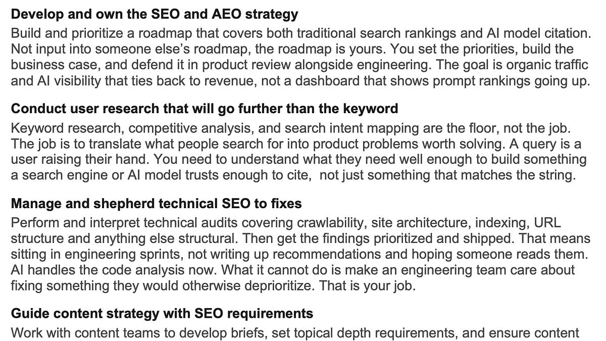 Your next SEO hire is a product manager (7 minute read)