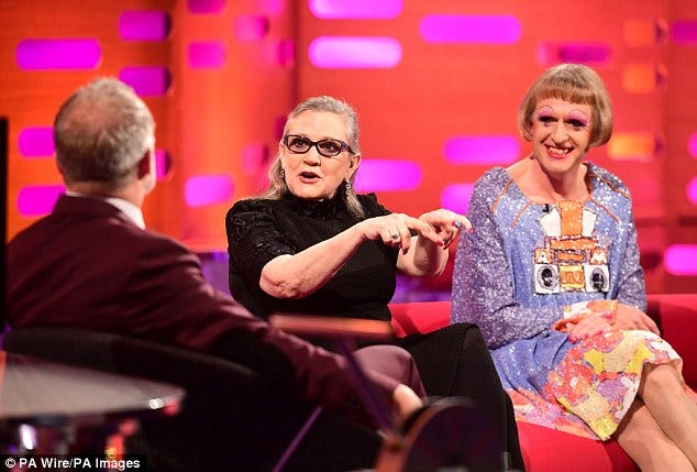 carrie fisher on graham norton show carrie fisher on graham norton show