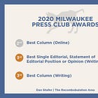 The Recombobulation Area Wins Silver For 'Best Column,' Two Bronze Honors at Milwaukee Press Club Awards