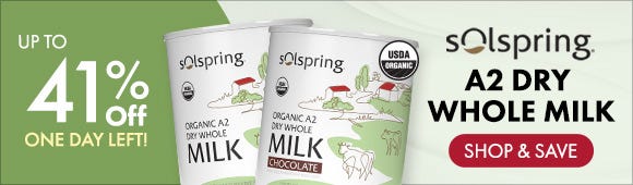 Get up to 41% Off on Solspring® A2 Dry Whole Milk Get up to 41% Off on Solspring® A2 Dry Whole Milk