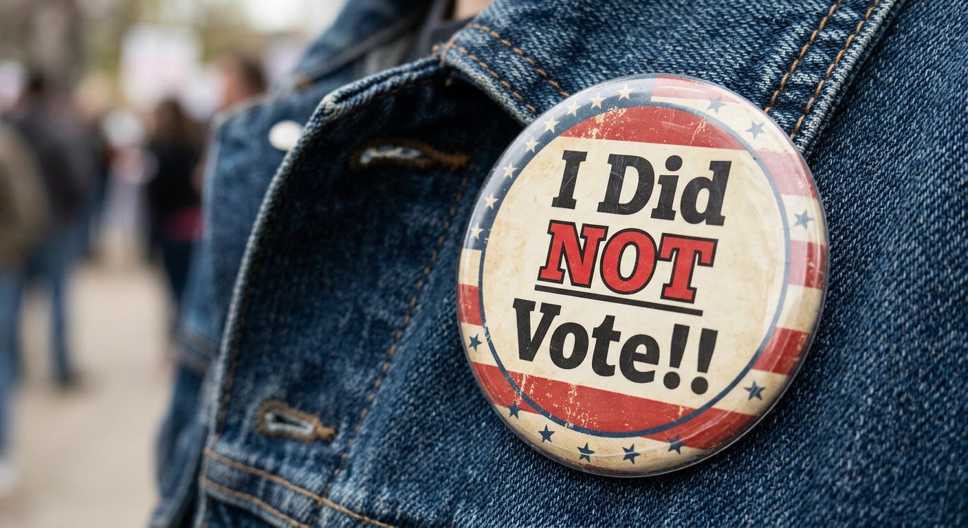 campaign button that says 'I did NOT vote!'