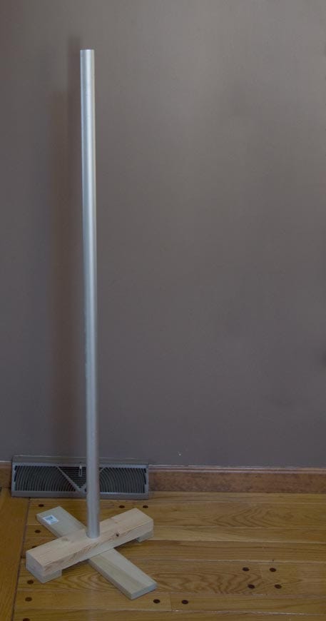 A plain aluminum pole.