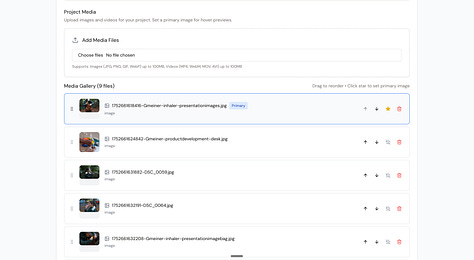 Screenshots of admin tools that allow me to edit and adjust content on the website.