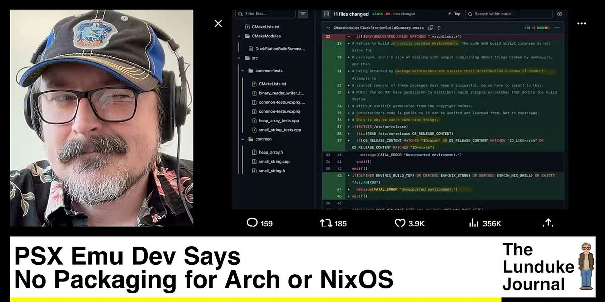 Stack In Emu PSX Emu Dev Says No Packaging for Arch or NixOS