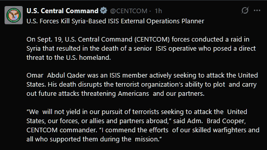 U.S. Forces Kill Senior ISIS Operative Omar Abdul Qader in Syria ...