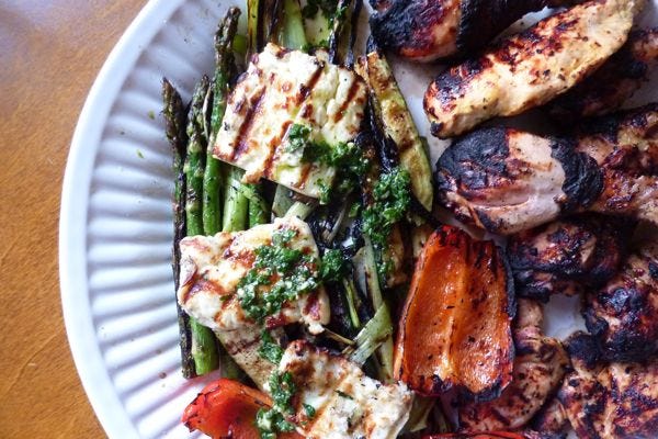 grilled vegetables with haloumi