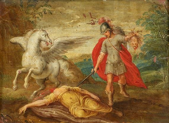 Artwork by Geex de Lavallée, The Birth of Pegasus, Made of Oil on copper