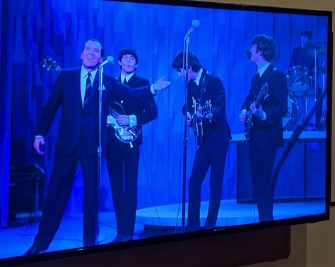 Ed Sullivan and the Beatles; fans and photos; John; John and Paul; John and George
