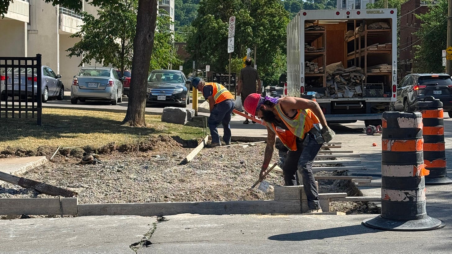 Sidewalk repairs on Park Street South in Ward 2 in July