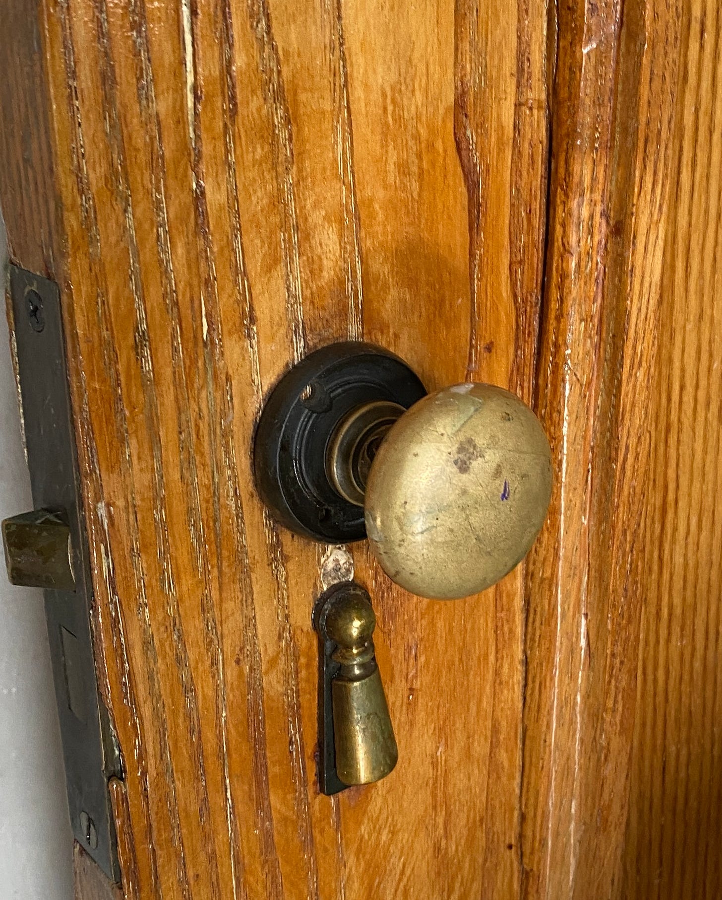 very old brass doorknob