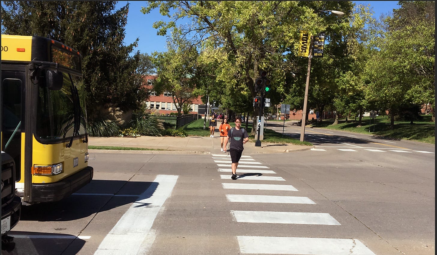 person crossing street