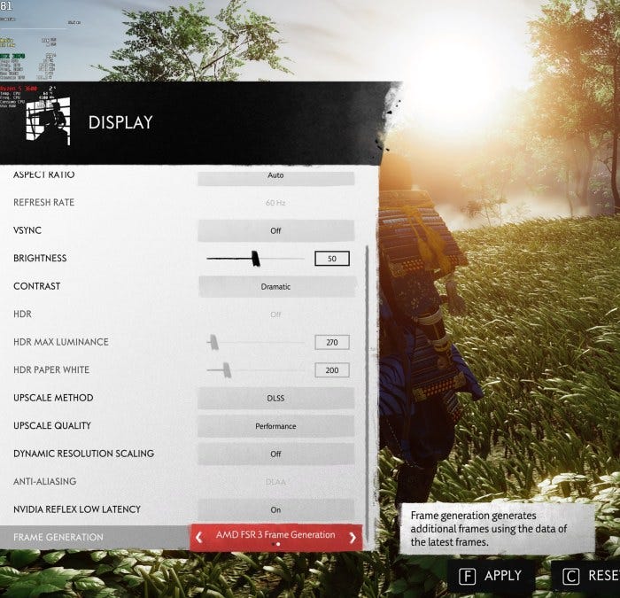 fsr 3 e dlss em ghost of tsushima