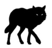 A black silhouette of a wolf

Description automatically generated