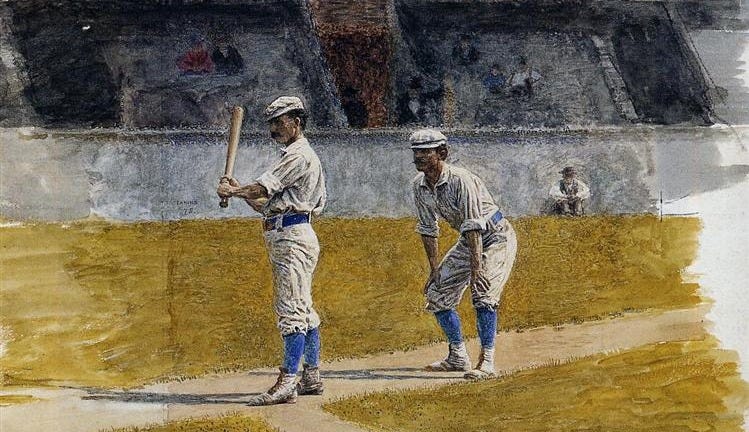 Baseball Players Practicing, 1875 - Thomas Eakins - WikiArt.org Baseball Players Practicing, 1875 - Thomas Eakins - WikiArt.org