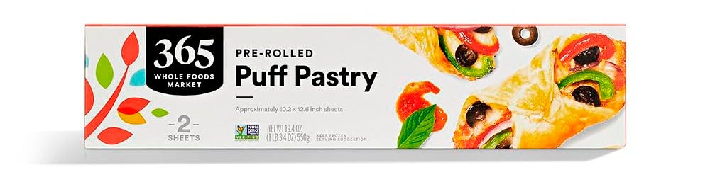 a box of 365 By Whole Foods Market, Puff Pastry on a white background
