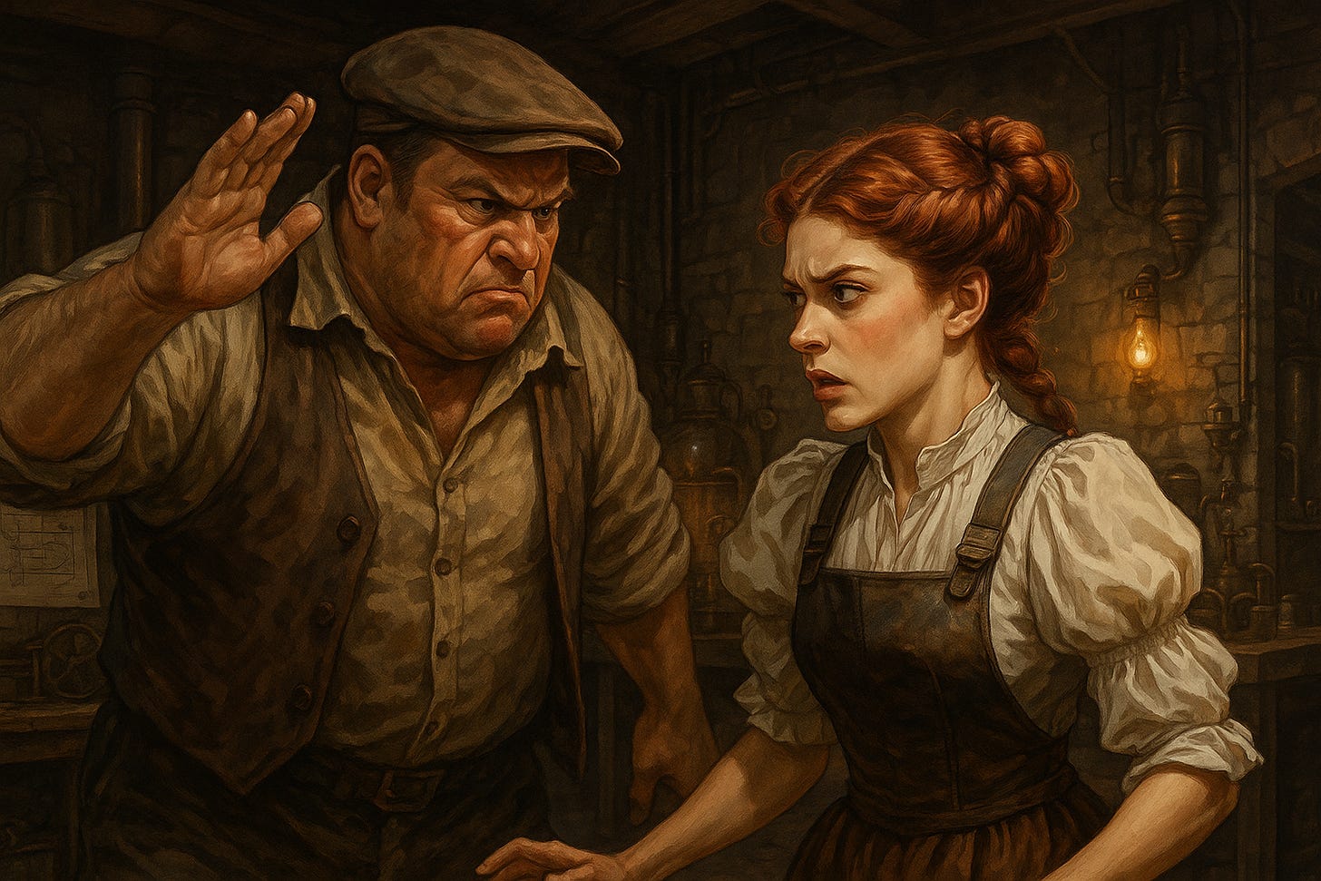 Stubbings reaches back to slap Berenice.