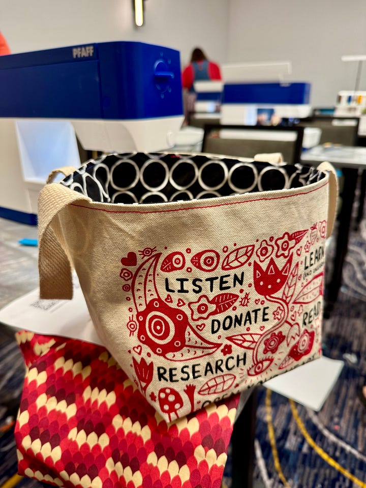 photos of baskets made from totes by students