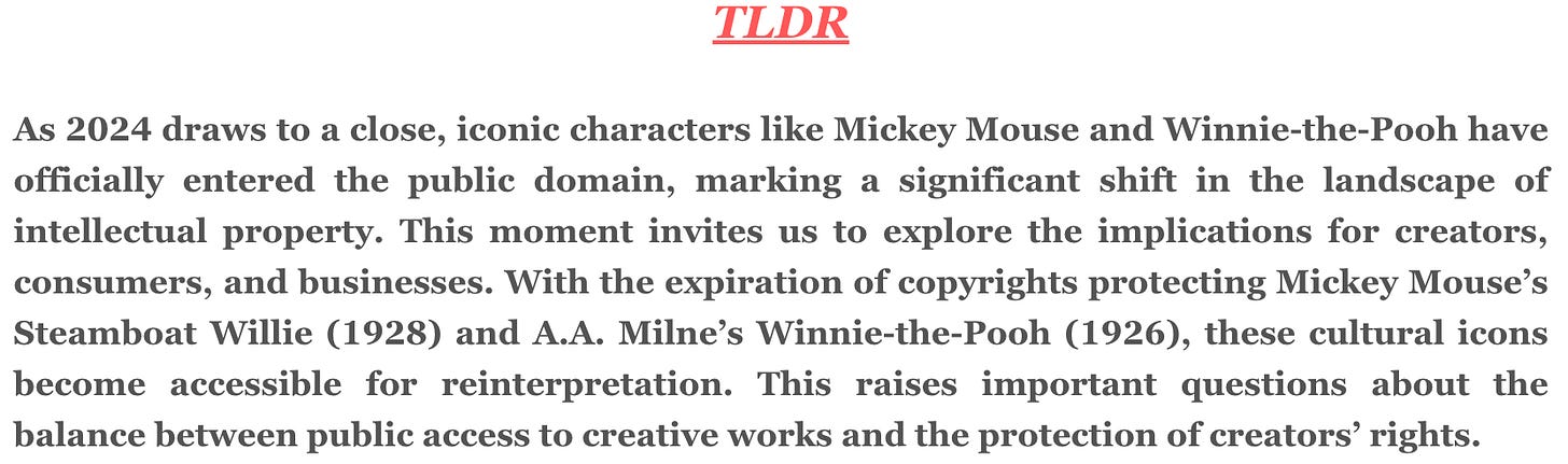The Public Domain Playground: Mickey Mouse, Pooh and the Future of Creative Freedom The Public Domain Playground: Mickey Mouse, Pooh and the Future of Creative Freedom