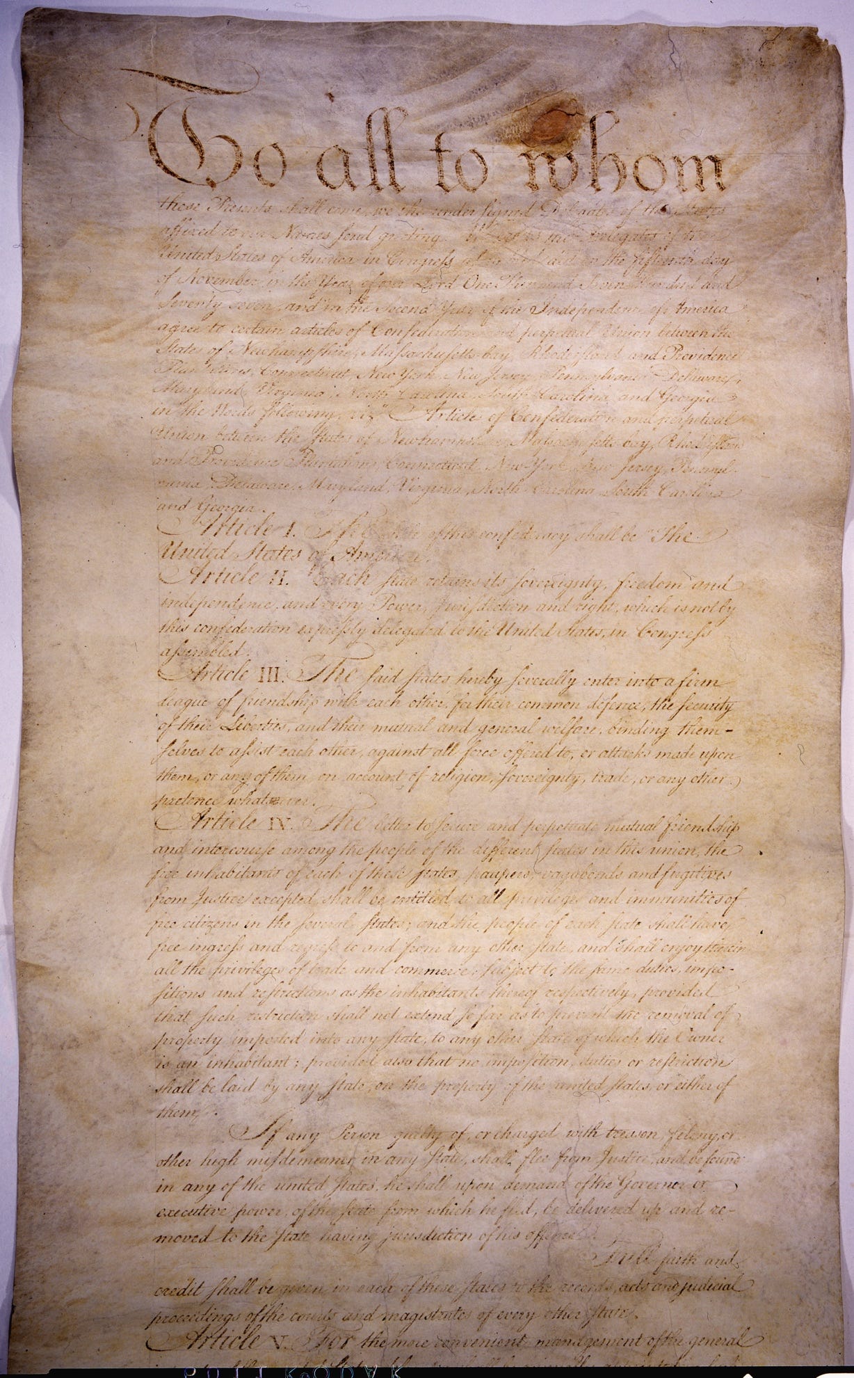 The Articles of Confederation and Perpetual Union