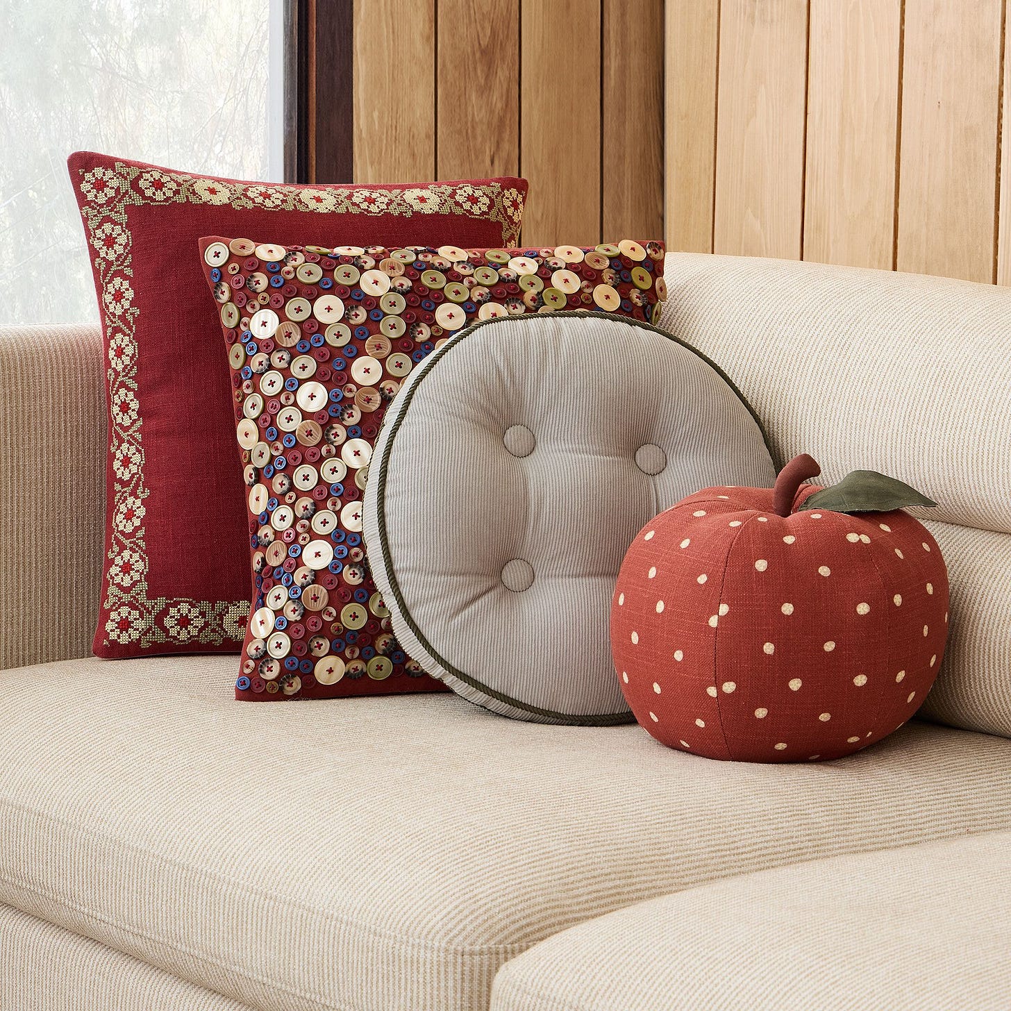 Alt image 4 for Emma Chamberlain Corduroy Button Pillow