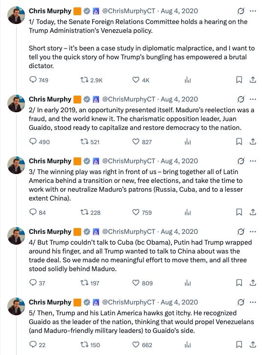 Chris Murphy admitting to plotting a coup against Maduro.