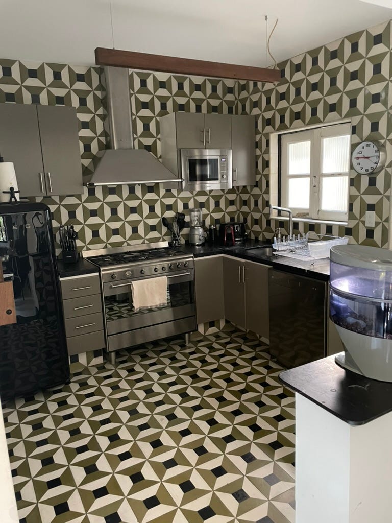 A fancy looking kitchen of an airbnb in Mexico City. A fancy looking kitchen of an airbnb in Mexico City.