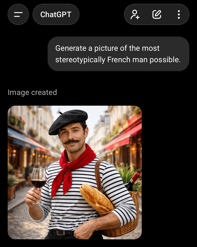 r/ChatGPT - ChatGPT doesn't mind stereotyping