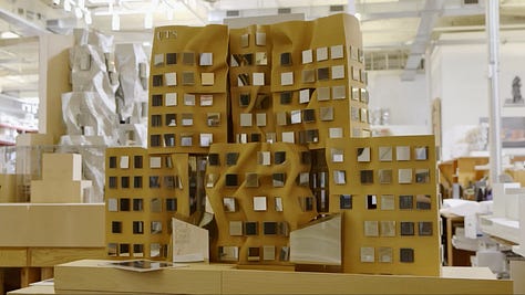 Frank Gehry architectural models for the Poetry in America Substack Along These Lines
