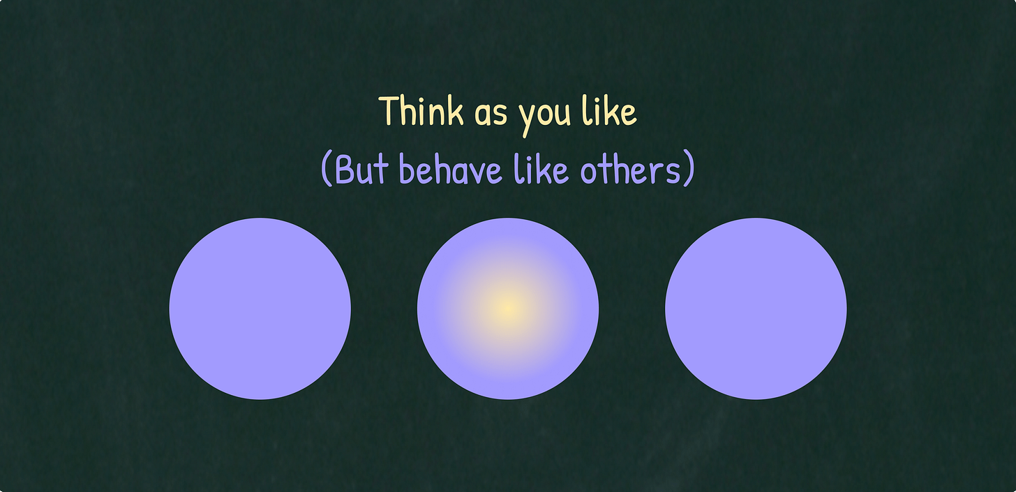 Think As You Like But Behave Like Others