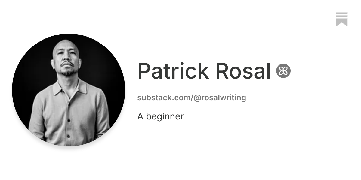 Patrick Rosal | Substack