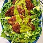 pork milanese with green lemon sauce