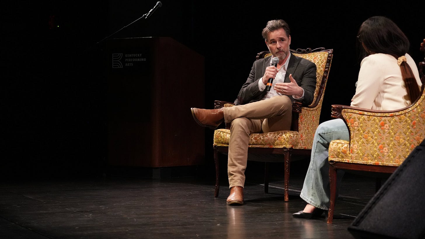  Michael Washburn &amp; Luisa Sanchez onstage during the Long Conversation. Photo by M. Tyler McDaniel. 